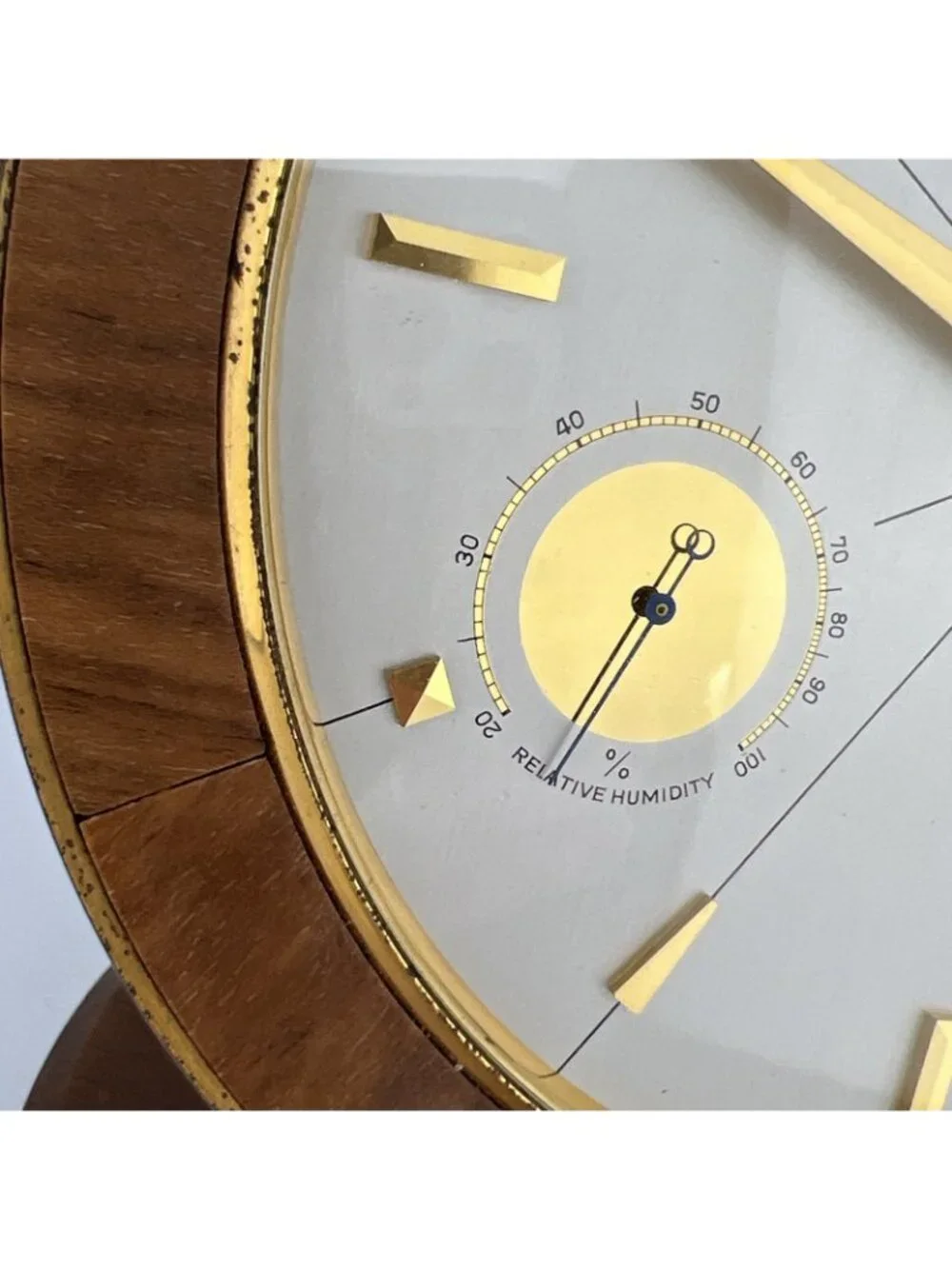 1965 MCM Lord Elgin Wood and Brass Pedestal Clock Weather Works Sales Award
